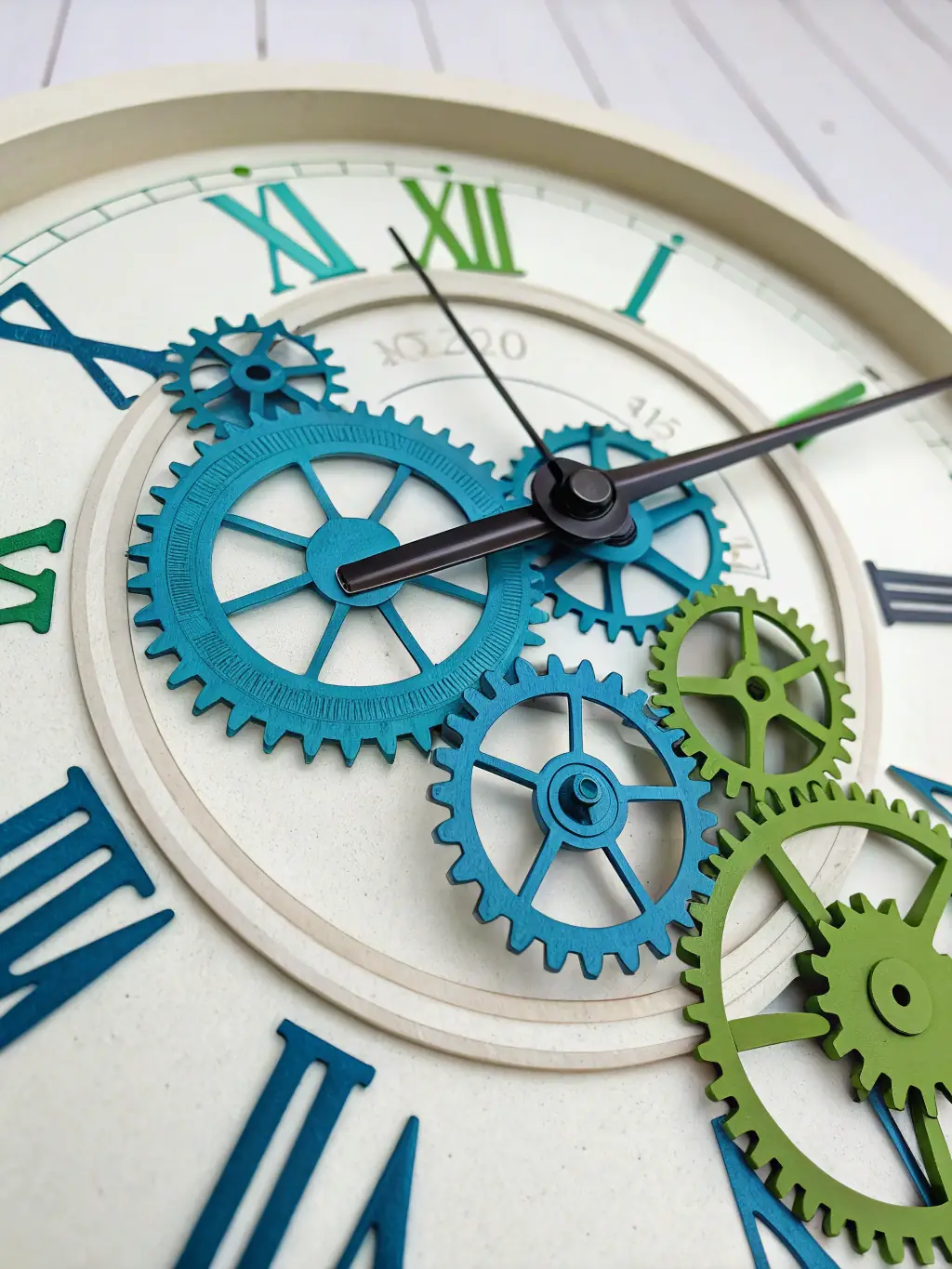 A digital illustration depicting a clock with gears turning smoothly, symbolizing 4WardMiles' commitment to timely service delivery and operational efficiency.